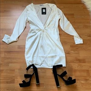 White silk dress